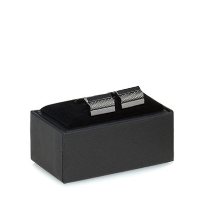 The Collection - Grey textured cufflinks
