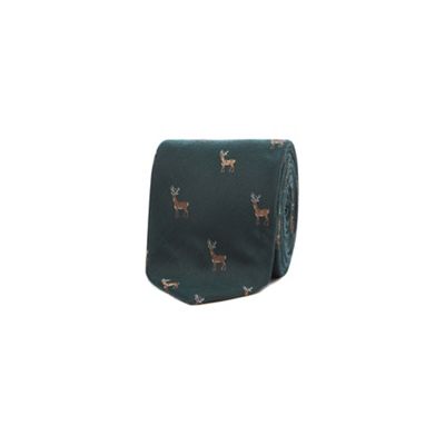 Hammond & Co. by Patrick Grant - Navy embroidered deer tie