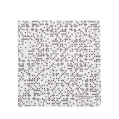 Hammond & Co. by Patrick Grant - Black and white domino print pocket square