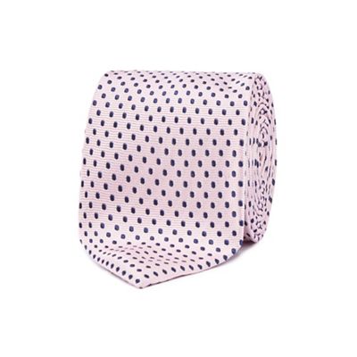 The Collection - Pink polka dot silk tie