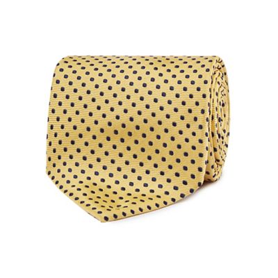 The Collection - Yellow polka dot silk tie