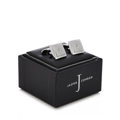 J by Jasper Conran - Silver diamante detail cufflinks