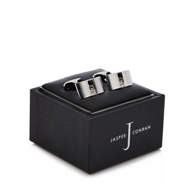 J by Jasper Conran - Silver diamante stripe cufflinks