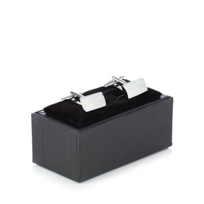 The Collection - Silver rounded rectangle cufflinks in a gift box