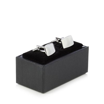 The Collection - Silver rounded rectangle cufflinks in a gift box