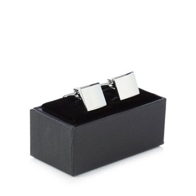 The Collection - Silver square cufflinks in a gift box