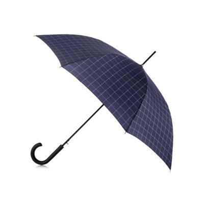 Fulton - Navy Shoreditch checked print umbrella