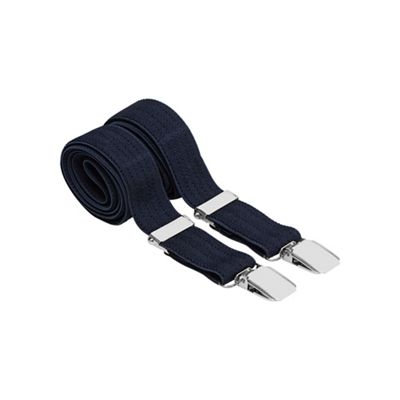 Osborne - Navy slim herringbone braces