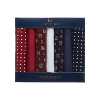 Osborne - Pack of seven cotton handkerchiefs