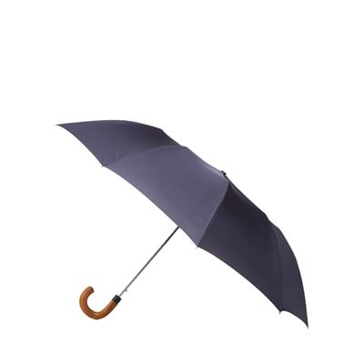 Fulton - Navy 'Dalston' gingham automatic umbrella