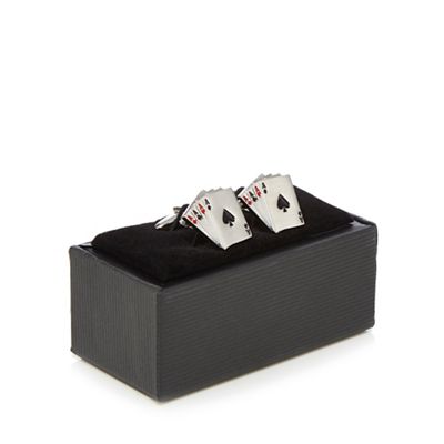 The Collection - Silver playing card cufflinks