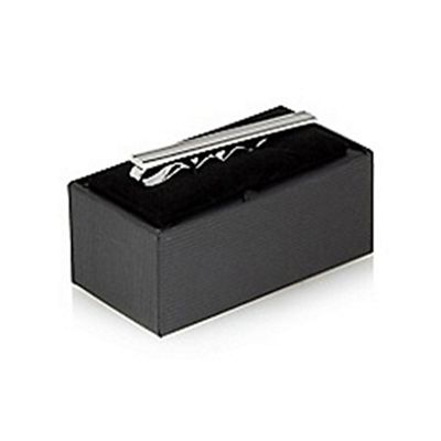 The Collection - Silver grooved tie bar