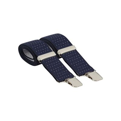 Osborne - Navy pink spotted braces