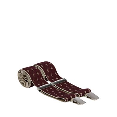 Osborne - Wine fleur de lys embroidered braces