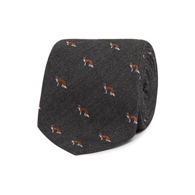 Hammond & Co. by Patrick Grant - Grey fox print tie