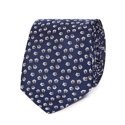 Hammond & Co. by Patrick Grant - Navy textured patterned silk tie