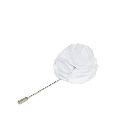 Black Tie - White flower lapel pin