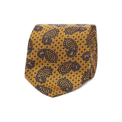 The Collection - Gold textured dot paisley tie