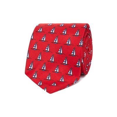 The Collection - Red boat print tie