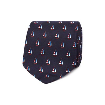 The Collection - Navy boat print tie