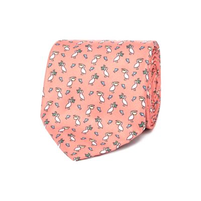 The Collection - Pink pelican print tie