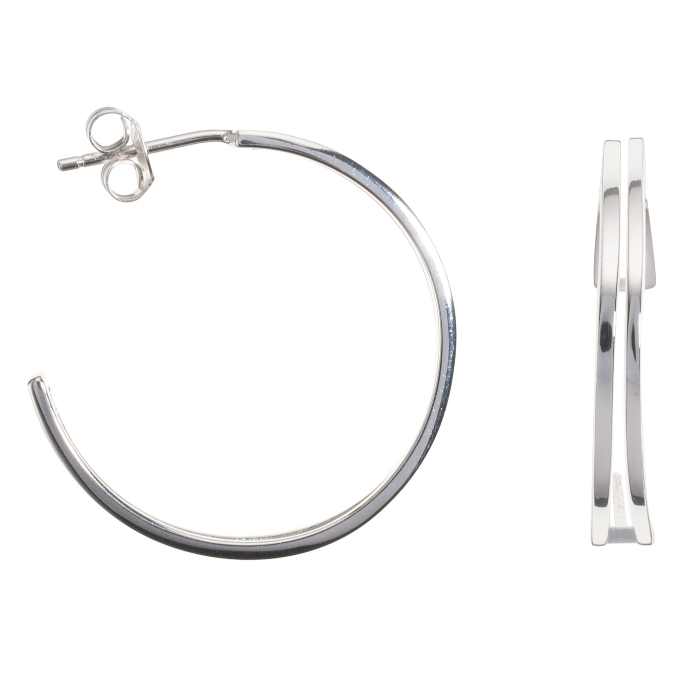 Van Peterson 925 Sterling silver argenta double hoop earrings