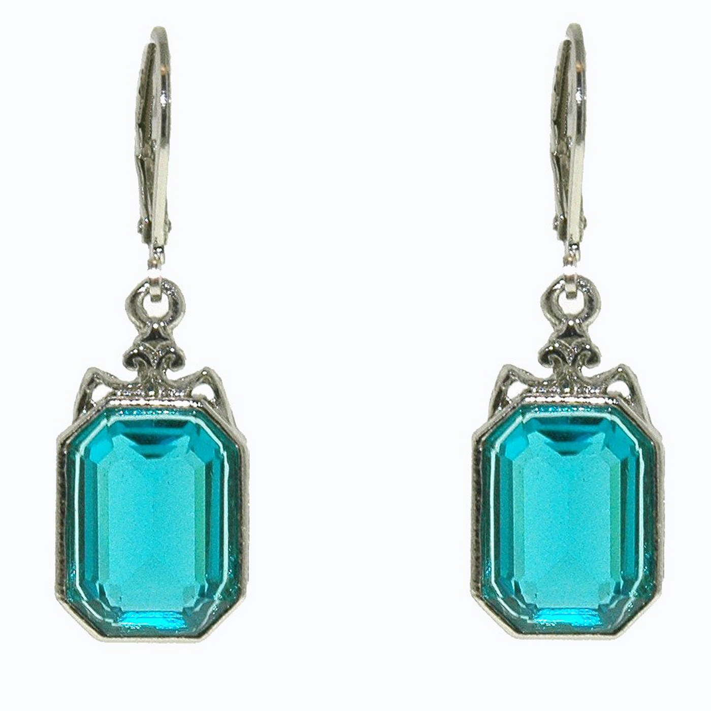 1928 Aqua drop earrings