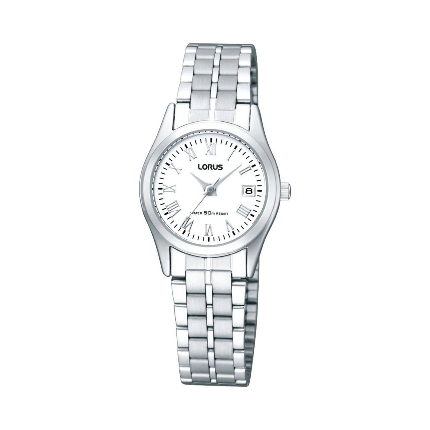 Lorus Ladies silver round dial bracelet watch