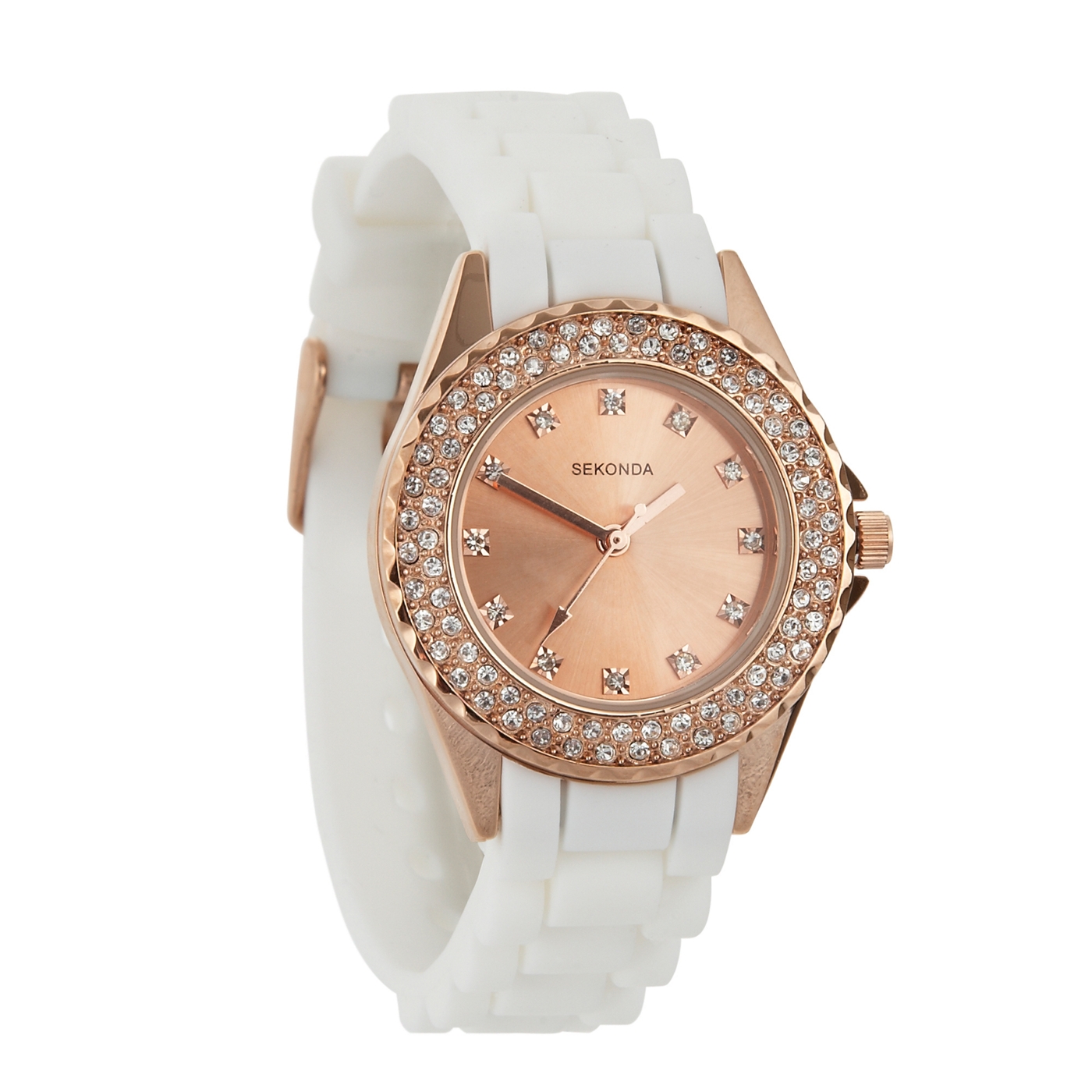 Sekonda Ladies partytime white stone bezel watch