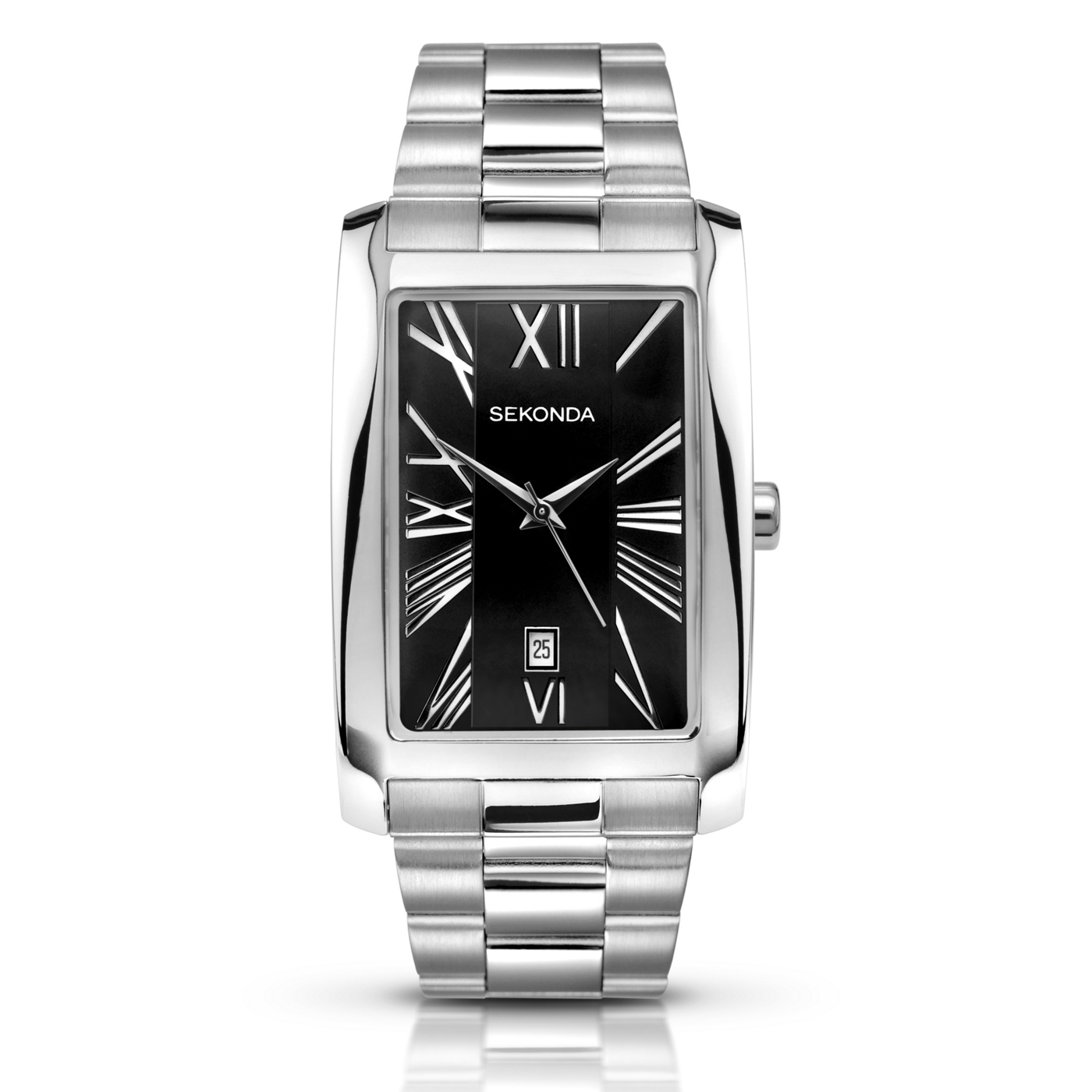 Sekonda Mens silver rectangle dial watch