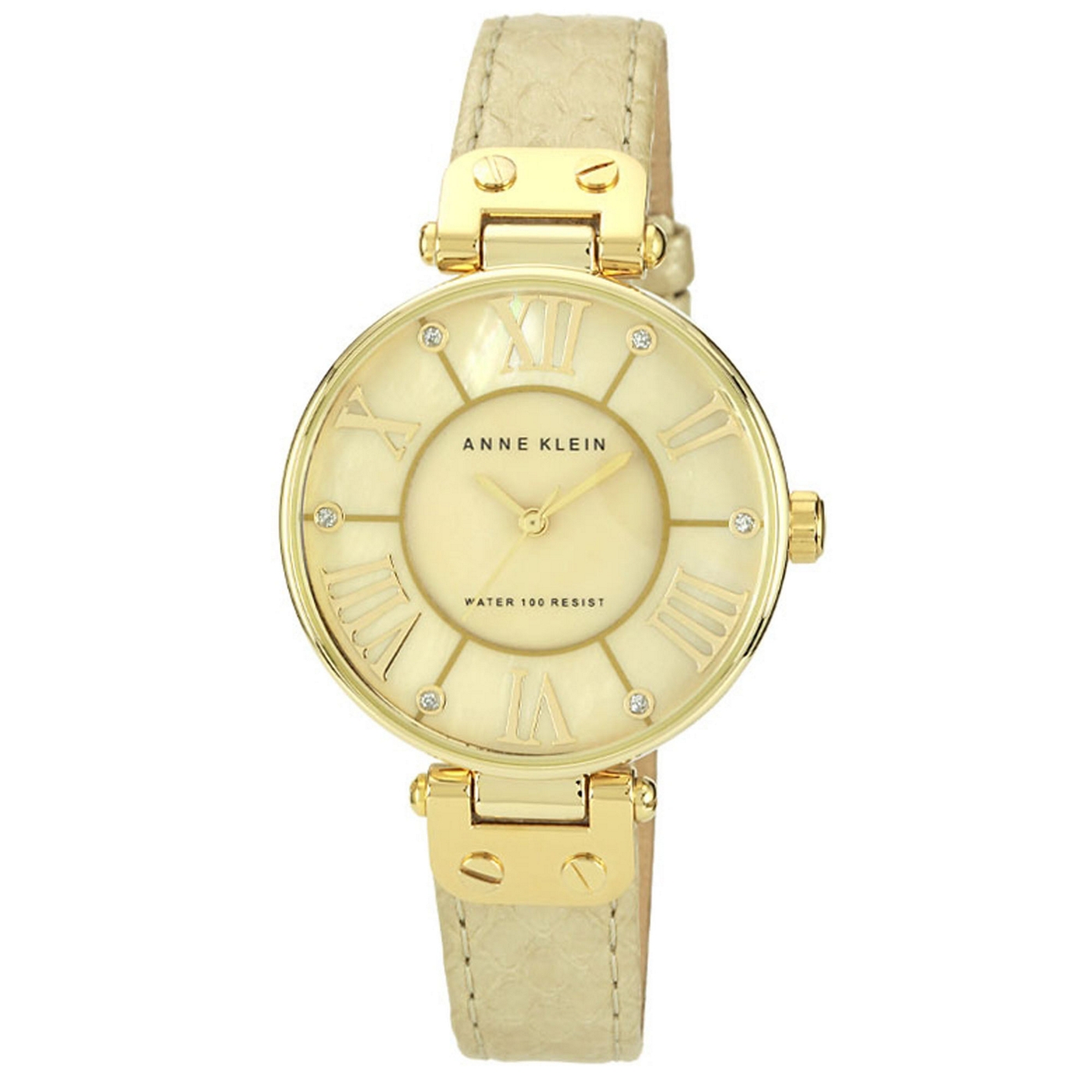 Anne Klein Ladies gold stone dial watch