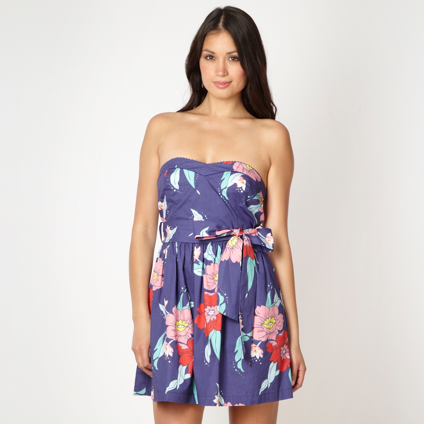 Floozie by Frost French Navy floral bandeau beach dress