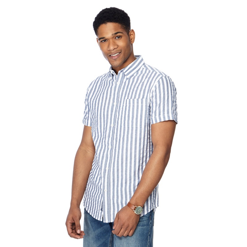 RJR.John Rocha - Big And Tall Navy Checked Short Sleeve Tailored Fit ...