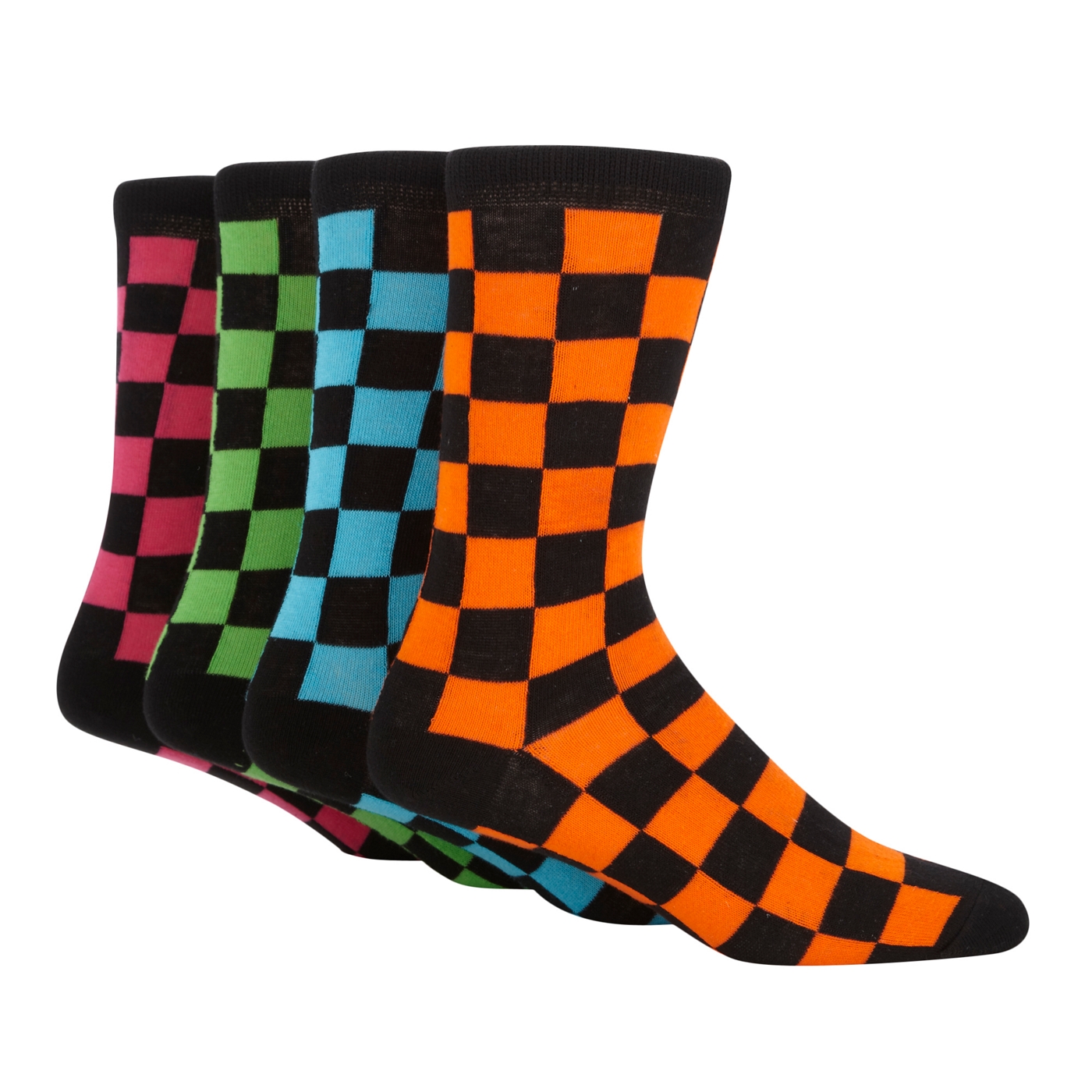 Red Herring Pack of four black chequered socks