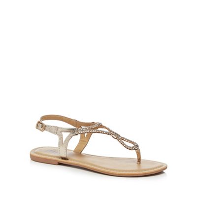 Mantaray - Metallic leather 'Maid' T-bar sandals