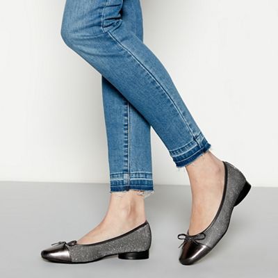 Good for the Sole - Metallic glitter wide fit ballet pumps