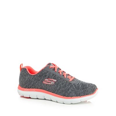 womens grey skechers trainers