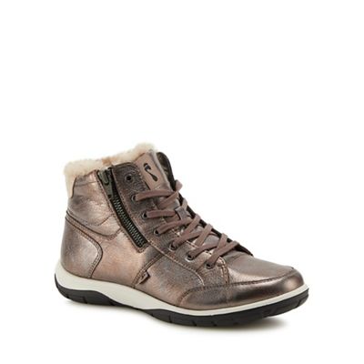 Strive - Metallic leather 'Chatsworth' ankle boots