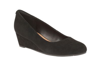 clarks black leather court shoes