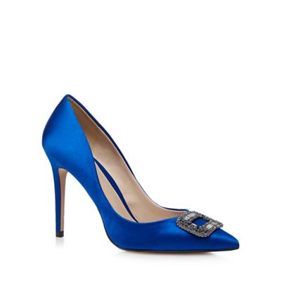 J by Jasper Conran Blue stone buckle high court shoes | Debenhams