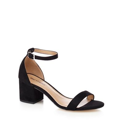 Call It Spring Black 'Borewiel' mid block heel ankle strap sandals ...