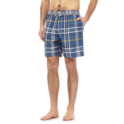 Mantaray Big and tall blue checked print swim shorts | Debenhams