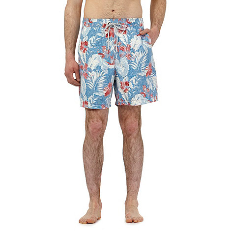 Mantaray Blue floral leaf print swim shorts | Debenhams