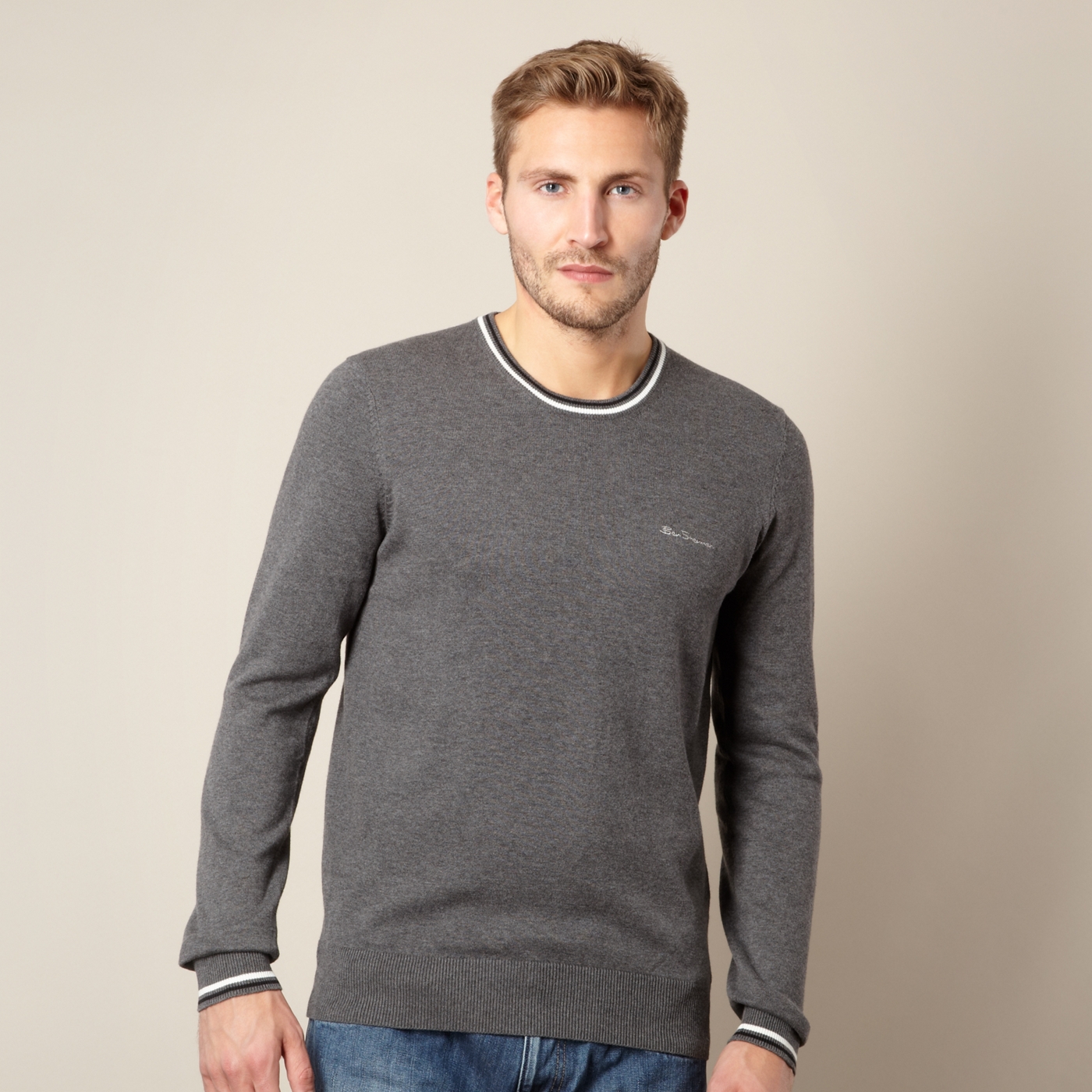 Ben Sherman Dark grey double tipped jumper