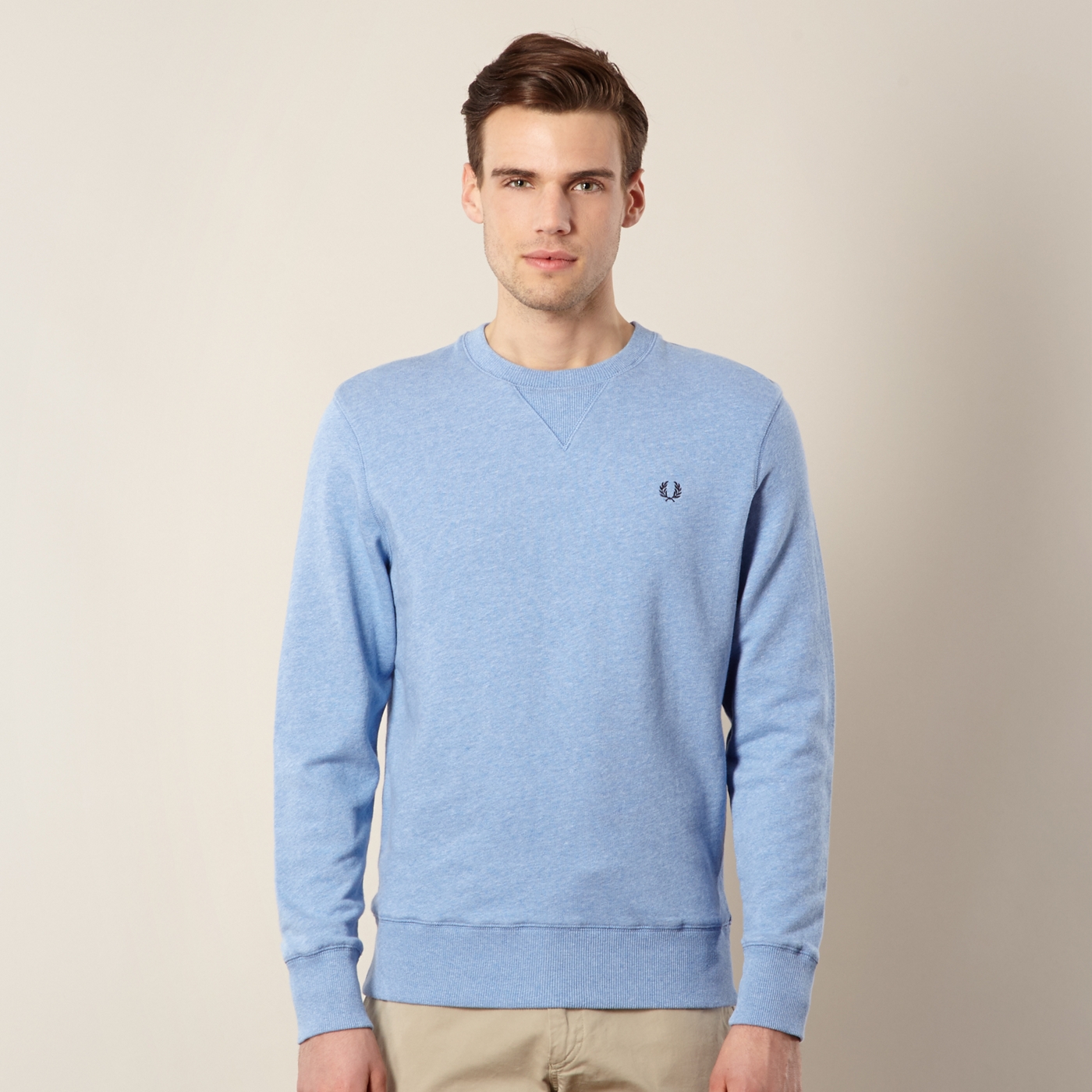 Fred Perry Light blue marled sweat top