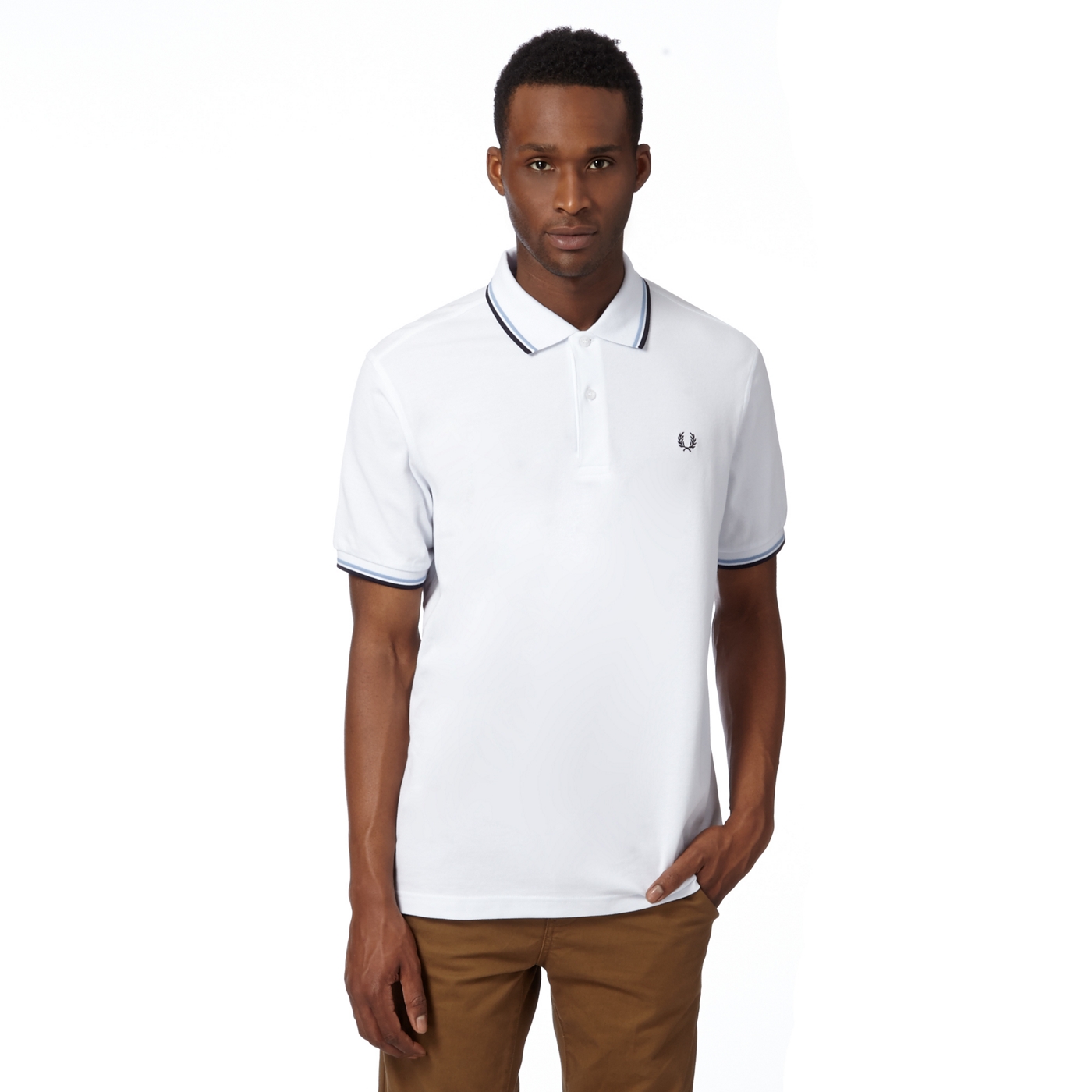 Fred Perry White tipped  pure cotton  polo shirt