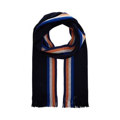 J by Jasper Conran - Navy striped Merino wool scarf