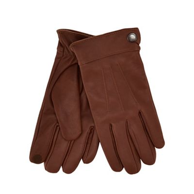Hammond & Co. by Patrick Grant - Tan panelled leather touch screen gloves