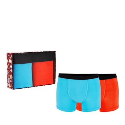 Red Herring - 2 pack blue and orange hipster trunks