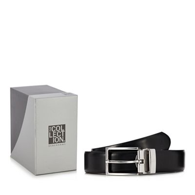 The Collection - Black leather reversible belt